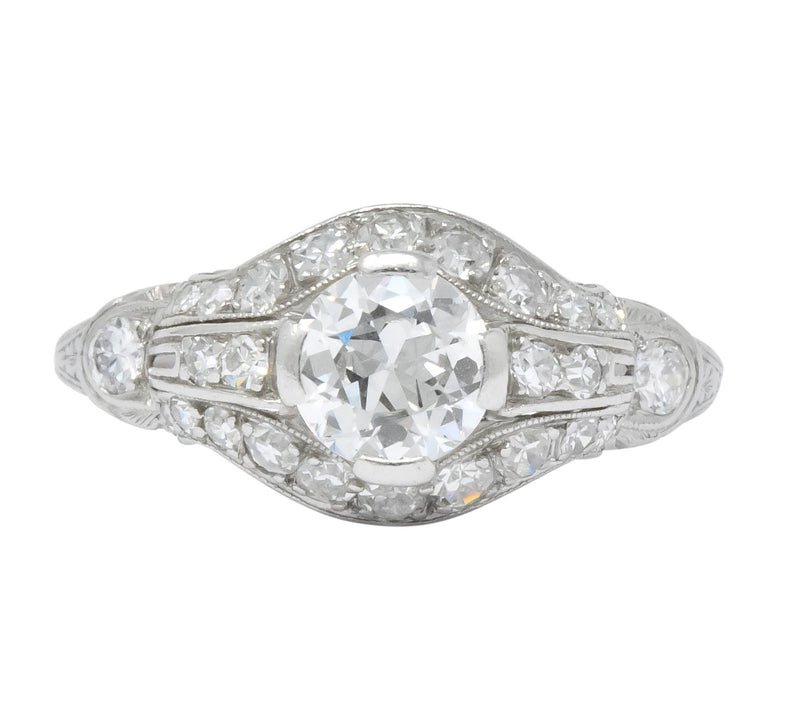 Lovely Edwardian 0.80 CTW Diamond Platinum Engagement Ring - Wilson's Estate Jewelry