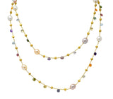 Marco Bicego Cultured Pearl Citrine Topaz Multi Gemstone 18 Karat Gold Necklace - Wilson's Estate Jewelry