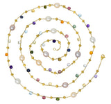 Marco Bicego Cultured Pearl Citrine Topaz Multi Gemstone 18 Karat Gold Necklace - Wilson's Estate Jewelry