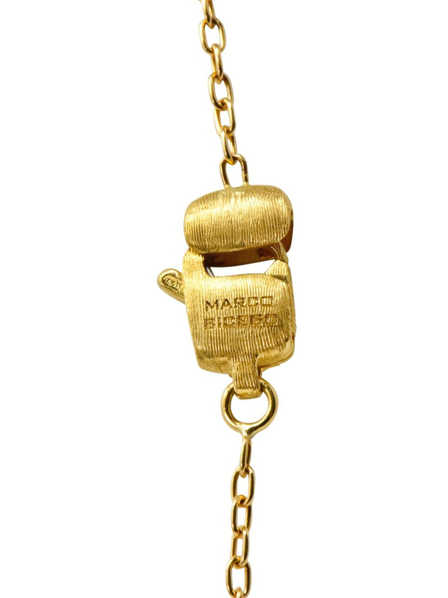 Marco Bicego Multi-Gem 18 Karat Gold Topaz Citrine Amethyst Iolite Drop Necklace - Wilson's Estate Jewelry