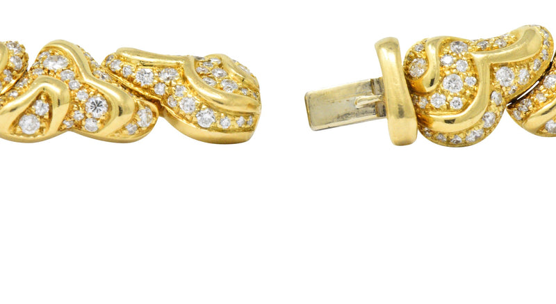 Marina B. 'Bulgari' 17.00 CTW Diamond 18 Karat Gold Necklace Wilson's Estate Jewelry