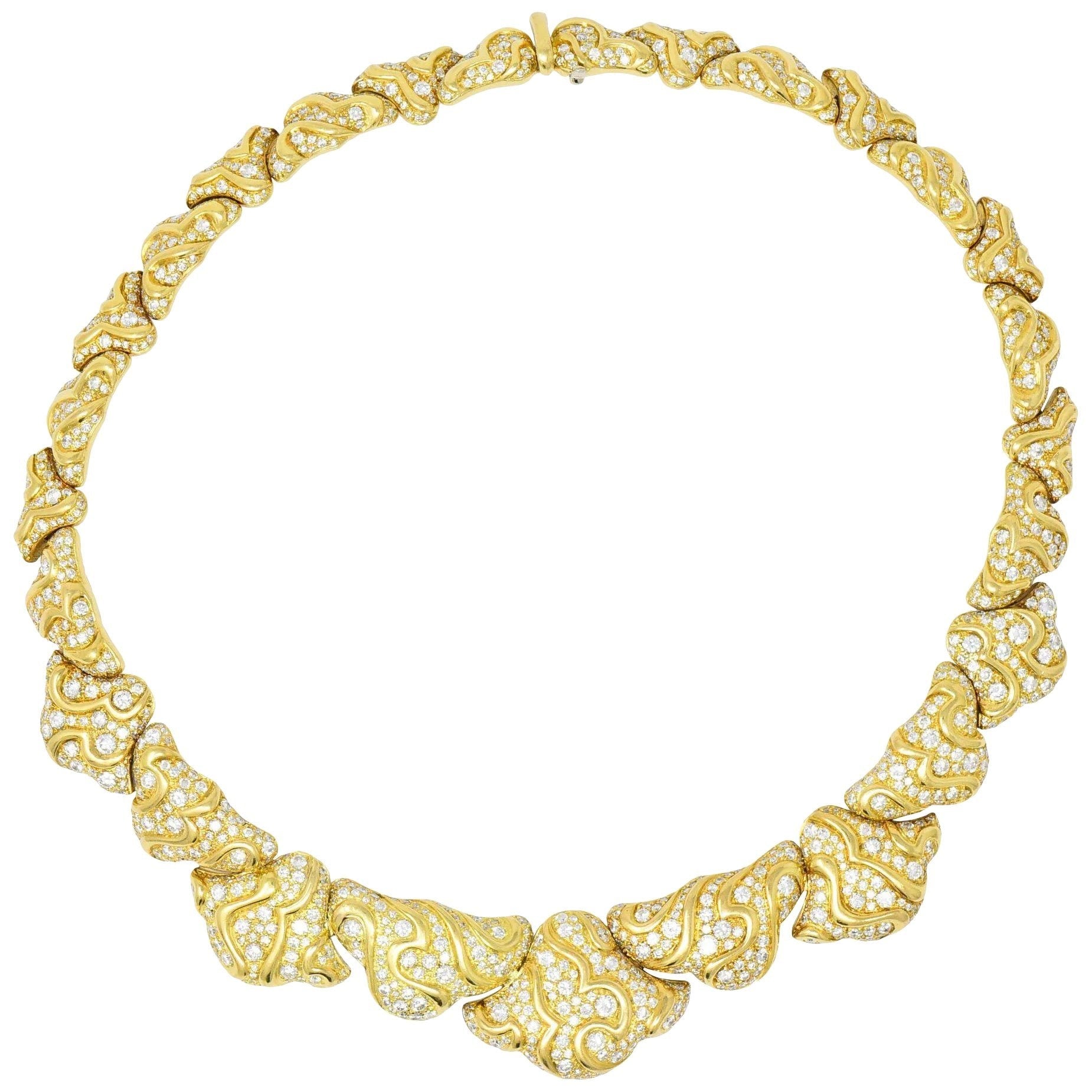 Marina B. 'Bulgari' 17.00 CTW Diamond 18 Karat Gold Necklace Wilson's Estate Jewelry