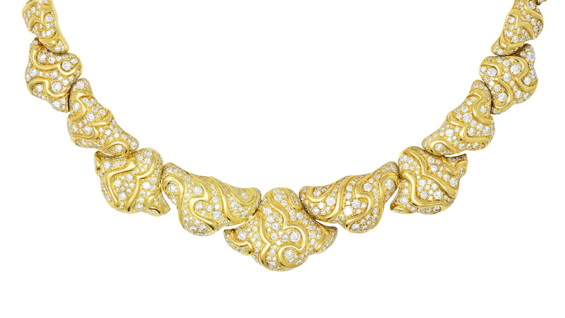 Marina B. 'Bulgari' 17.00 CTW Diamond 18 Karat Gold Necklace Wilson's Estate Jewelry
