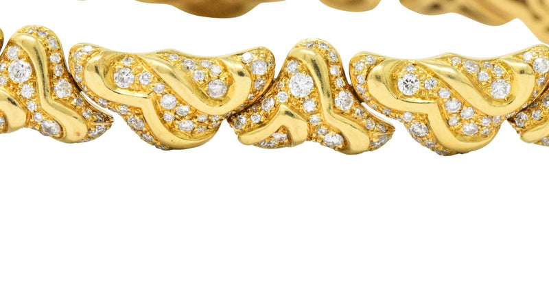 Marina B. 'Bulgari' 17.00 CTW Diamond 18 Karat Gold Necklace Wilson's Estate Jewelry