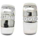 Mauboussin Paris 0.40 CTW Diamond 18 Karat White Gold Huggie Hoop Earrings Wilson's Estate Jewelry