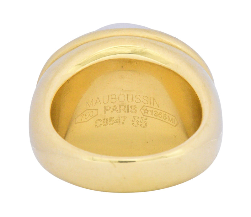 Mauboussin Paris Luminous Rock Crystal Diamond 18 Karat Gold Ring - Wilson's Estate Jewelry