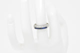 McTeigue & Co. Platinum Diamond & Blue Sapphire Ring Vintage Wedding Band Wilson's Estate Jewelry