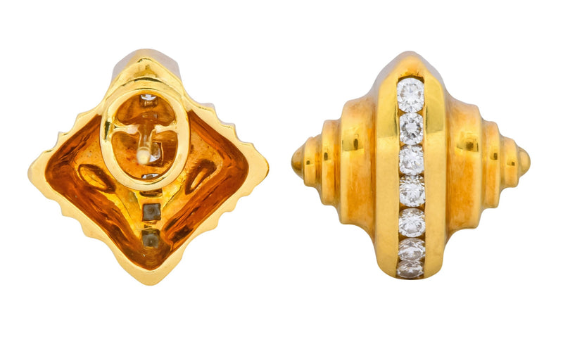 McTeigue 0.45 CTW Diamond 18 Karat Gold Multi Dimensional Earrings - Wilson's Estate Jewelry
