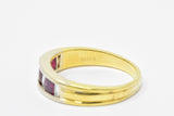 Men's SADEIS Ruby Diamond  18K White & Yellow Gold Ring Size 11.5 Wilson's Estate Jewelry