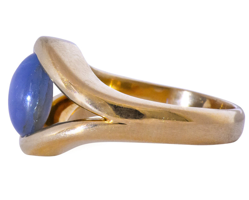 Men's Vintage 6.00 CTW Star Sapphire 18 Karat Gold Ring Wilson's Estate Jewelry