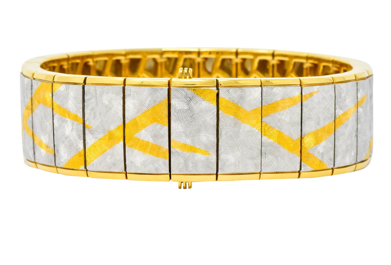 Michael Bondanza 1990’s Platinum 18 Karat Gold Signature Bracelet - Wilson's Estate Jewelry