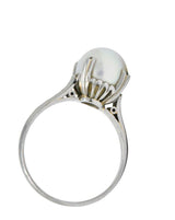 Mikimoto Art Deco Cultured Pearl Platinum Ring Wilson's Estate Jewelry