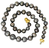 Mikimoto Contemporary Black Tahitian South Sea Pearl 18 Karat Gold Necklace - Wilson's Estate Jewelry