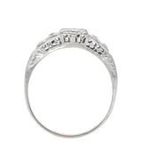 MK Edwardian Diamond 18 Karat White Gold Antique Engagement Ring - Wilson's Estate Jewelry