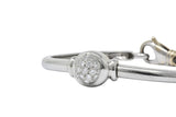 Vintage 0.40 CTW Pave Diamond Platinum Bangle Bracelet Wilson's Estate Jewelry