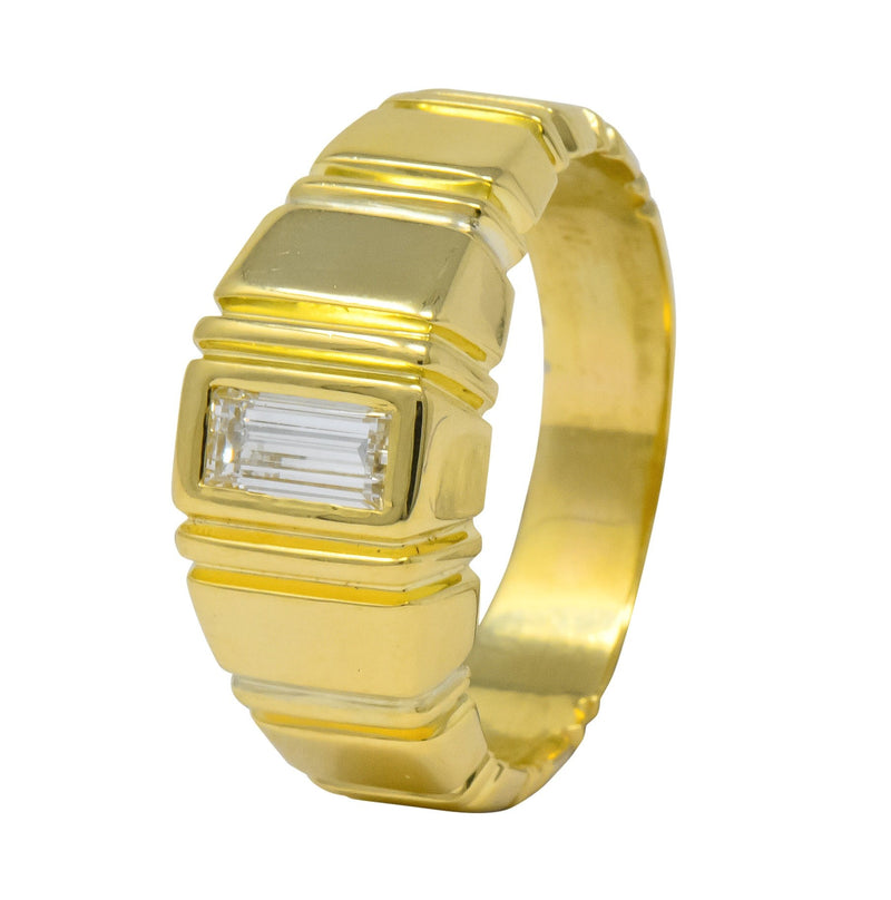 Modern 0.50 CTW Diamond 14 Karat Gold Unisex Ring - Wilson's Estate Jewelry