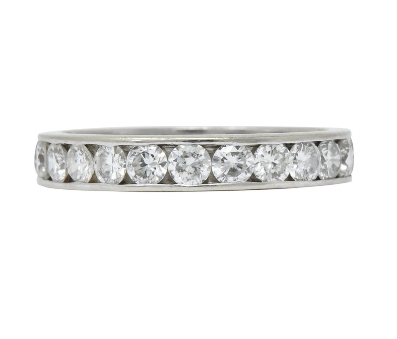 Modern 1.61 CTW Diamond 14 Karat White Gold Eternity Stack Band Ring - Wilson's Estate Jewelry