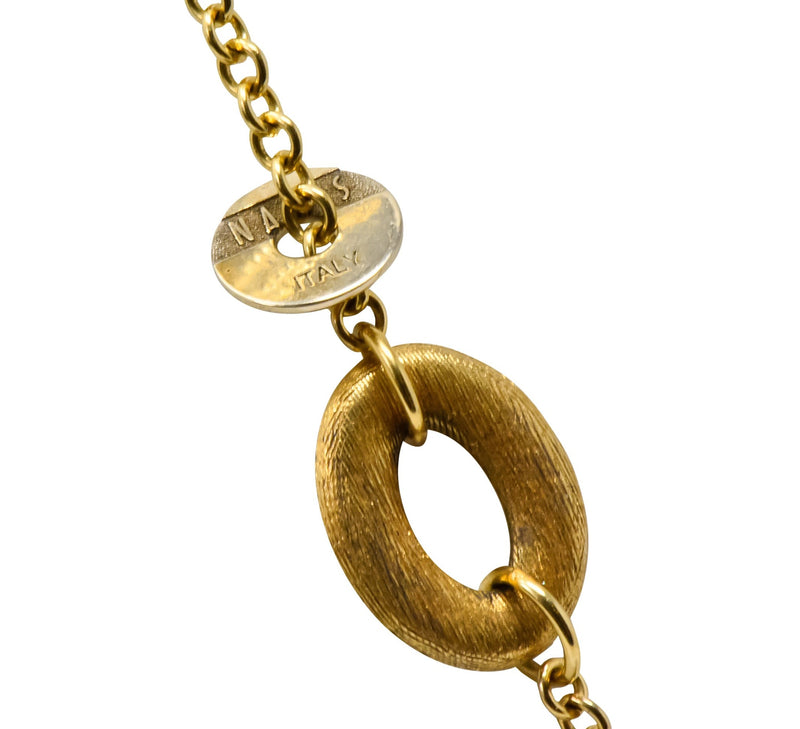 Chanel Vintage Chanel Gold Tone Round Pendant Chain Necklace