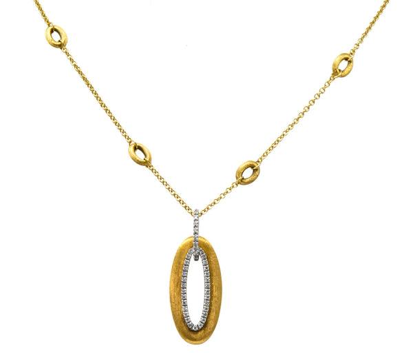 Nanis Contemporary Diamond 18 Karat Two-Tone Gold Olga Pendant Necklace - Wilson's Estate Jewelry