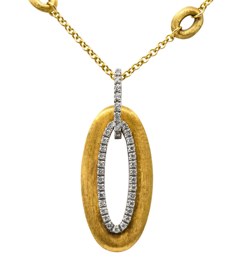 Nanis Contemporary Diamond 18 Karat Two-Tone Gold Olga Pendant Necklace - Wilson's Estate Jewelry