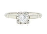 Orange Blossom 0.36 CTW 18 Karat White Gold Engagement Ring Circa 1950s - Wilson's Estate Jewelry