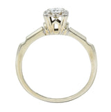 Orange Blossom 0.36 CTW 18 Karat White Gold Engagement Ring Circa 1950s - Wilson's Estate Jewelry