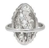 Ornate Edwardian 0.80 CTW Diamond Platinum Floral Dinner Ring Circa 1915 - Wilson's Estate Jewelry