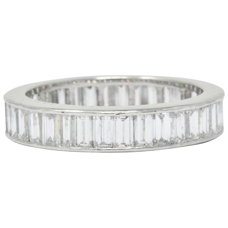 Oscar Heyman 1.80 CTW Baguette Diamond Platinum Eternity Band Ring Wilson's Estate Jewelry