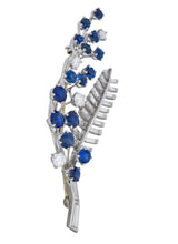 Oscar Heyman 3.40 CTW Sapphire Diamond Platinum Floral Spray Brooch - Wilson's Estate Jewelry