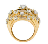 Oscar Heyman Bros. 1960's 4.30 CTW Brilliant Baguette Diamond 18 Karat Gold Cocktail Ring - Wilson's Estate Jewelry