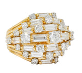 Oscar Heyman Bros. 1960's 4.30 CTW Brilliant Baguette Diamond 18 Karat Gold Cocktail Ring - Wilson's Estate Jewelry