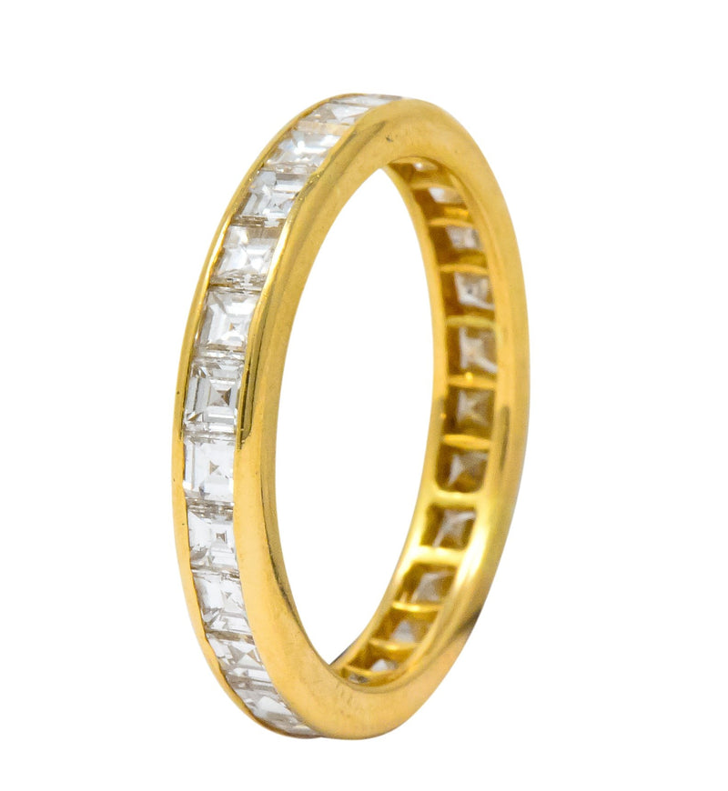 Oscar Heyman Contemporary 1.35 CTW Square Step Diamond 18 Karat Gold Eternity Band Ring - Wilson's Estate Jewelry