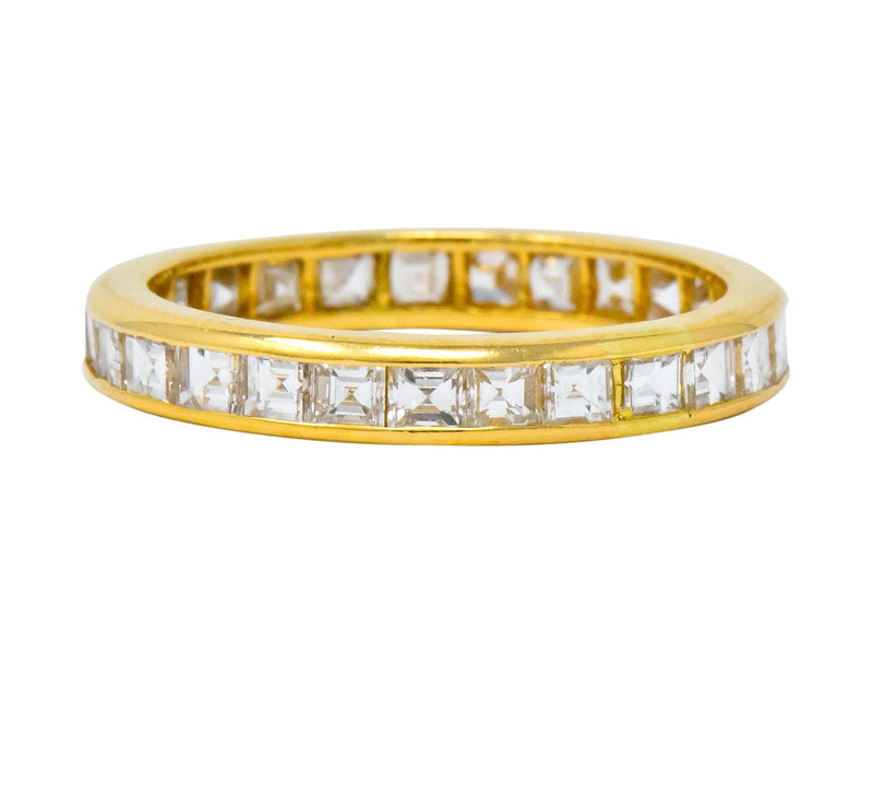 Oscar Heyman Contemporary 1.35 CTW Square Step Diamond 18 Karat Gold Eternity Band Ring - Wilson's Estate Jewelry