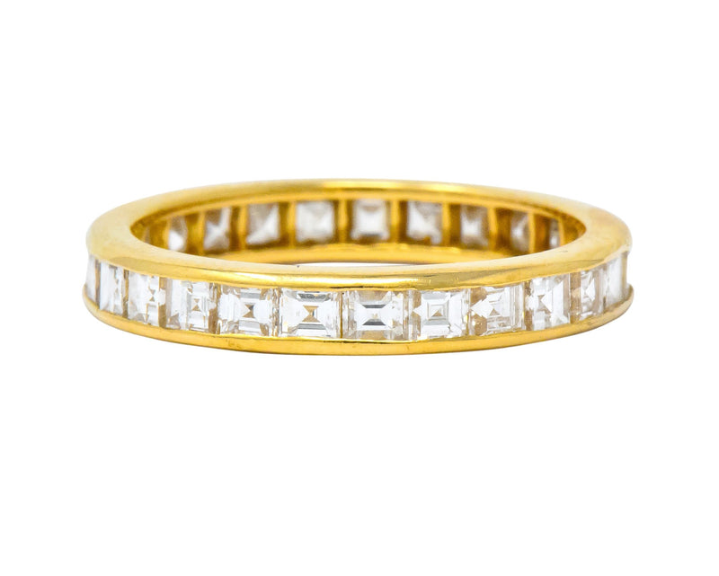 Oscar Heyman Contemporary 1.35 CTW Square Step Diamond 18 Karat Gold Eternity Band Ring - Wilson's Estate Jewelry