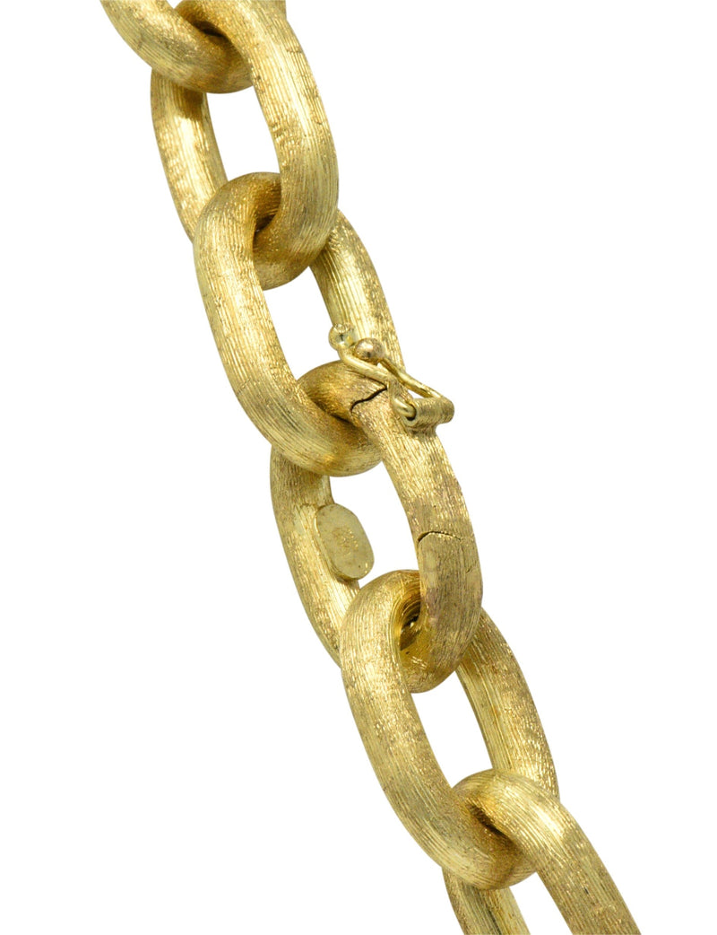 Oustanding Contemporary 18 Karat Gold Italian Large Link Necklace - Wilson's Estate Jewelry