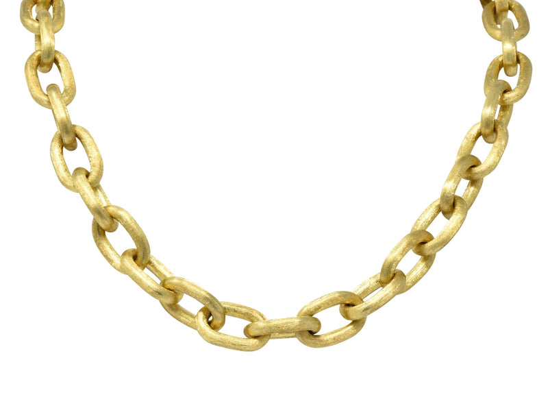 Oustanding Contemporary 18 Karat Gold Italian Large Link Necklace - Wilson's Estate Jewelry