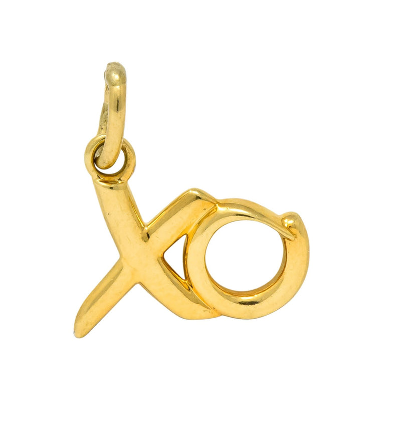 paloma picasso tiffany co 18 karat gold graffiti love and kisses xo charm pendant necklace wilsons estate jewelry fashion accessory jewellery yellow