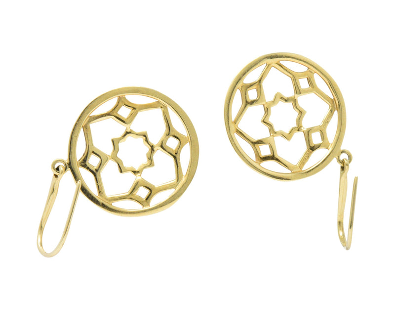Paloma Picasso Tiffany & Co. 18 Karat Gold Zellige Drop Earrings Wilson's Estate Jewelry