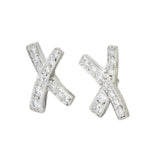 Paloma Picasso Tiffany & Co. 1980's Vintage 0.30 CTW Diamond Platinum Kiss X Stud Earrings - Wilson's Estate Jewelry