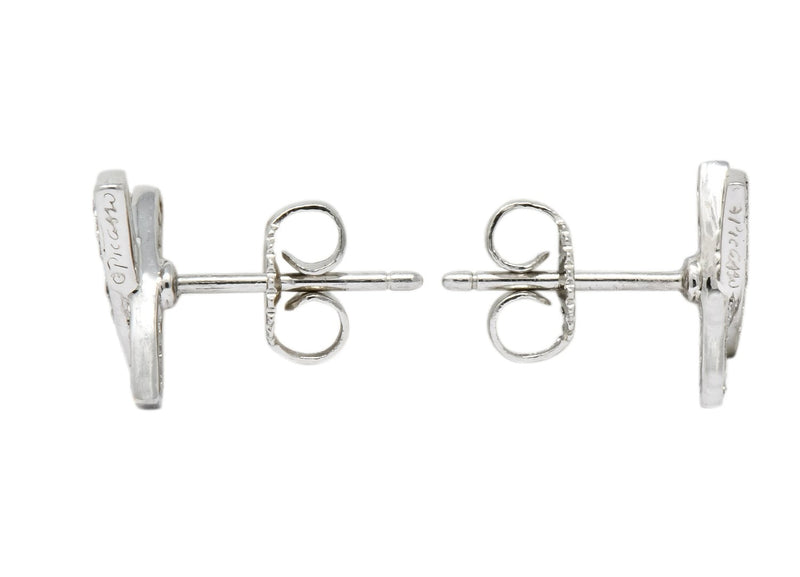 Paloma Picasso Tiffany & Co. 1980's Vintage 0.30 CTW Diamond Platinum Kiss X Stud Earrings - Wilson's Estate Jewelry