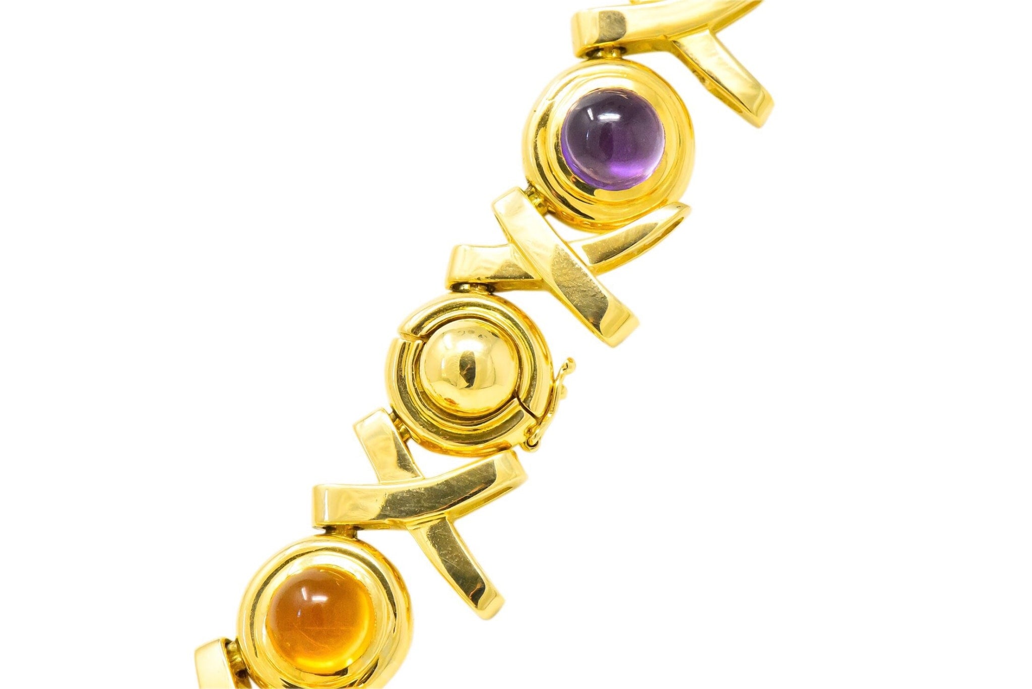 Paloma Picasso Tiffany & Co. 1983 Multi-Gem 18 Karat Gold Forever X Necklace Wilson's Estate Jewelry
