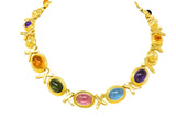 Paloma Picasso Tiffany & Co. 1983 Multi-Gem 18 Karat Gold Forever X Necklace Wilson's Estate Jewelry
