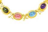 Paloma Picasso Tiffany & Co. 1983 Multi-Gem 18 Karat Gold Forever X Necklace Wilson's Estate Jewelry