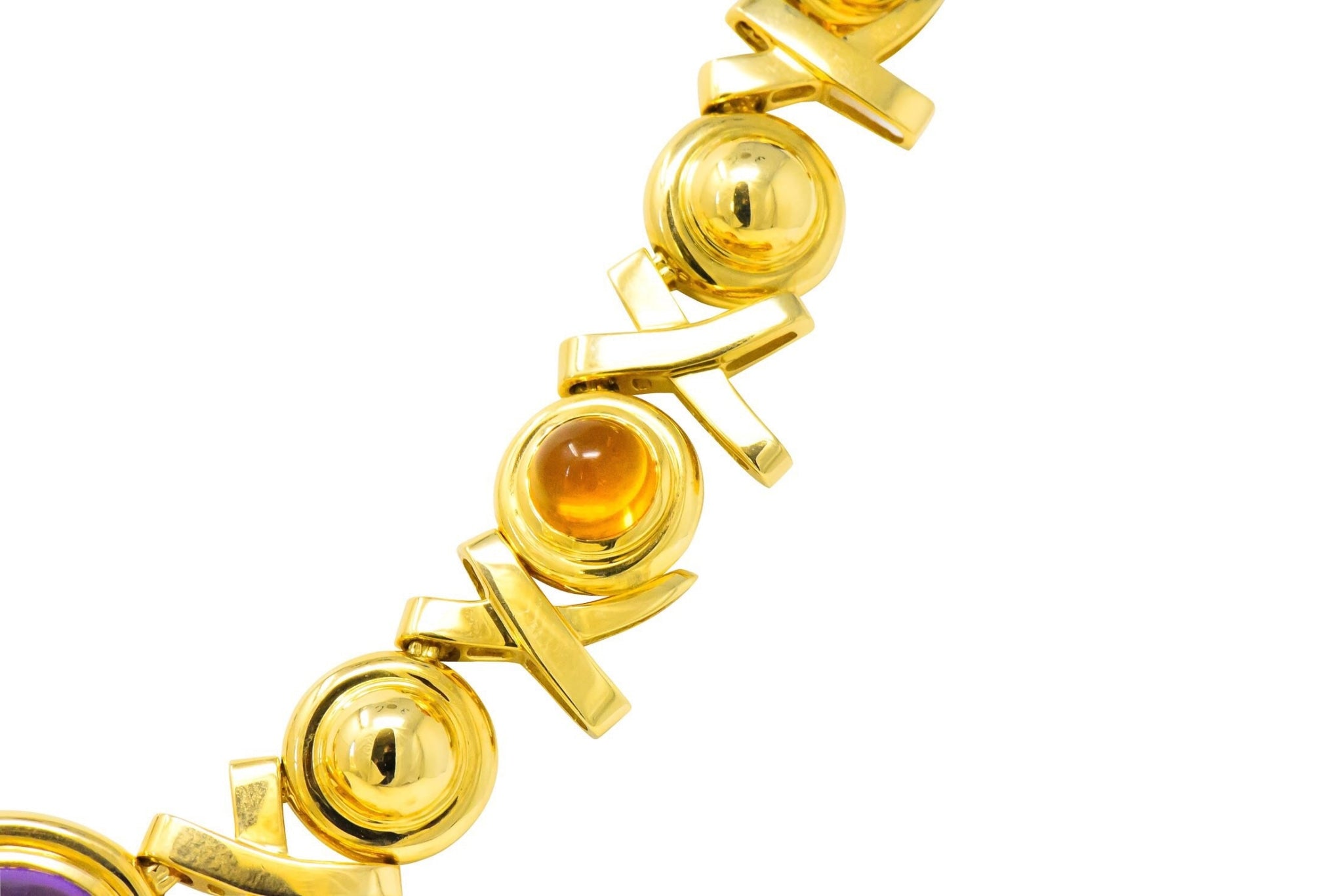 Paloma Picasso Tiffany & Co. 1983 Multi-Gem 18 Karat Gold Forever X Necklace Wilson's Estate Jewelry