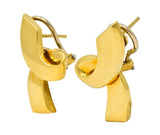Paloma Picasso Tiffany & Co. 1986 18 Karat Yellow Gold Ribbon Earrings - Wilson's Estate Jewelry