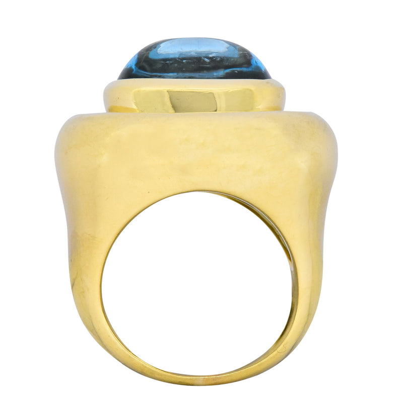 Paloma Picasso Tiffany & Co. Aquamarine 18 Karat Yellow Gold Cocktail Ring - Wilson's Estate Jewelry
