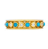 Paloma Picasso Tiffany & Co. Italy Diamond Turquoise 18 Karat Gold Band Ring - Wilson's Estate Jewelry