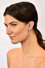 Paloma Picasso Tiffany & Co. Vintage 1.20 Carat Diamond Platinum X Kiss Earrings - Wilson's Estate Jewelry