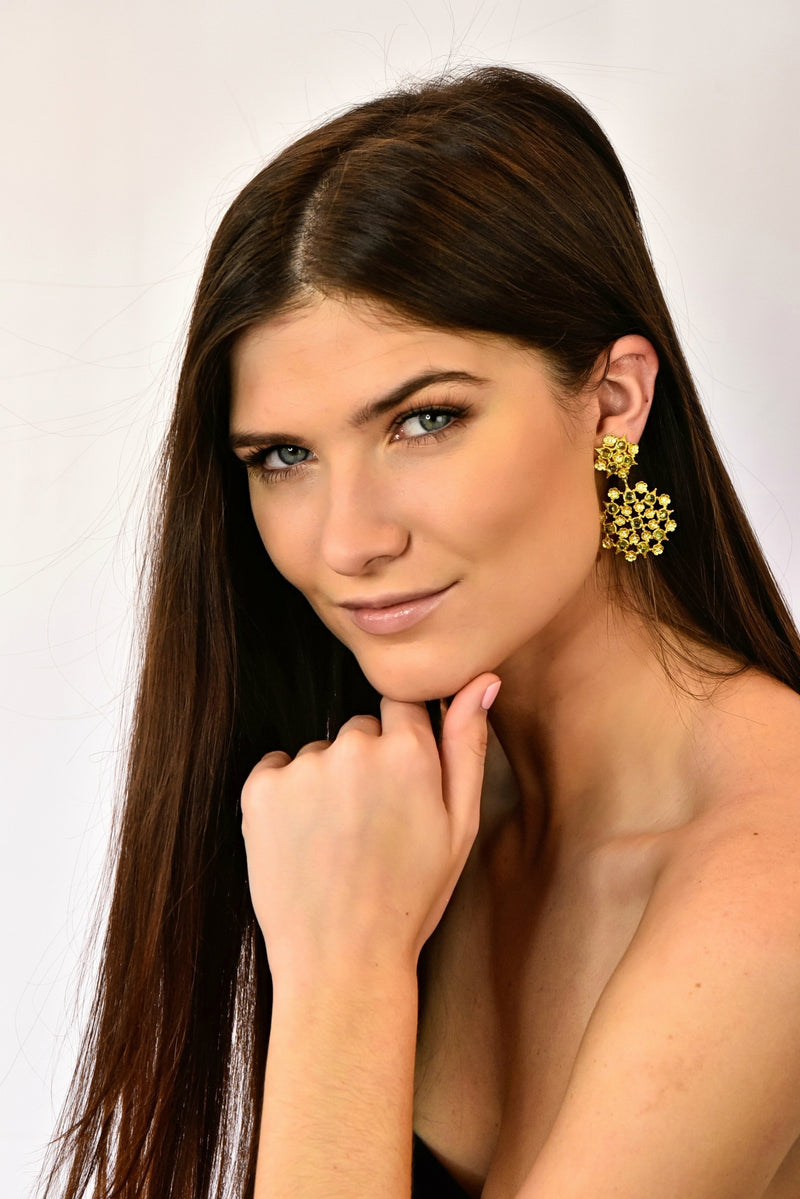 Paul Morelli 8.18 CTW Peridot Diamond 18 Karat Green Gold Floral Lace Earrings - Wilson's Estate Jewelry