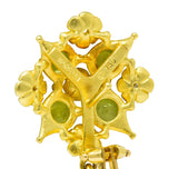 Paul Morelli 8.18 CTW Peridot Diamond 18 Karat Green Gold Floral Lace Earrings - Wilson's Estate Jewelry